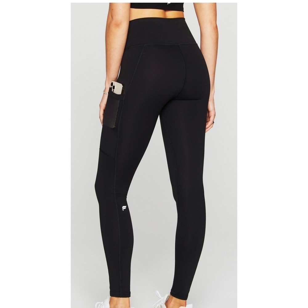 Fabletics Womens Black High Waisted Mesh Pocket Leggings Size L